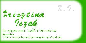 krisztina iszak business card